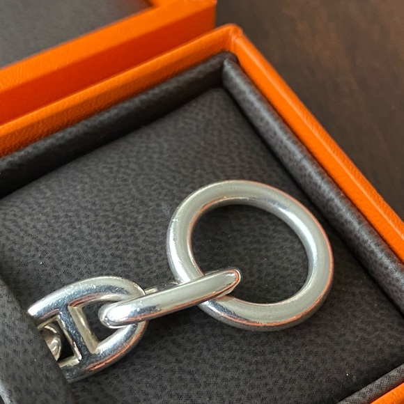 HERMES CABIN D’ ANCRE LARGE MODEL STERLING SILVER CHUNKY BRACELET - Picture 3 of 11